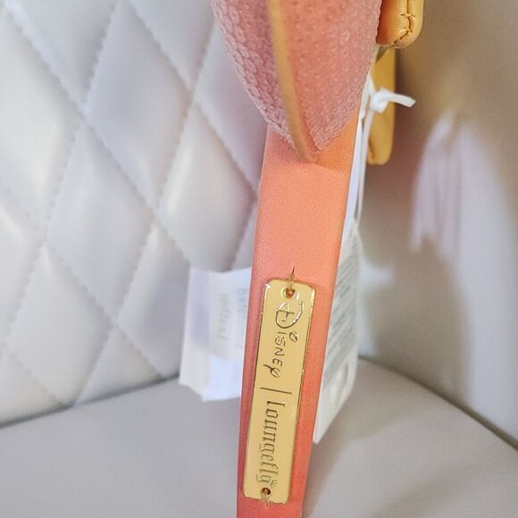 Disney Loungefly Peach and Gold Sequin Headband Ears